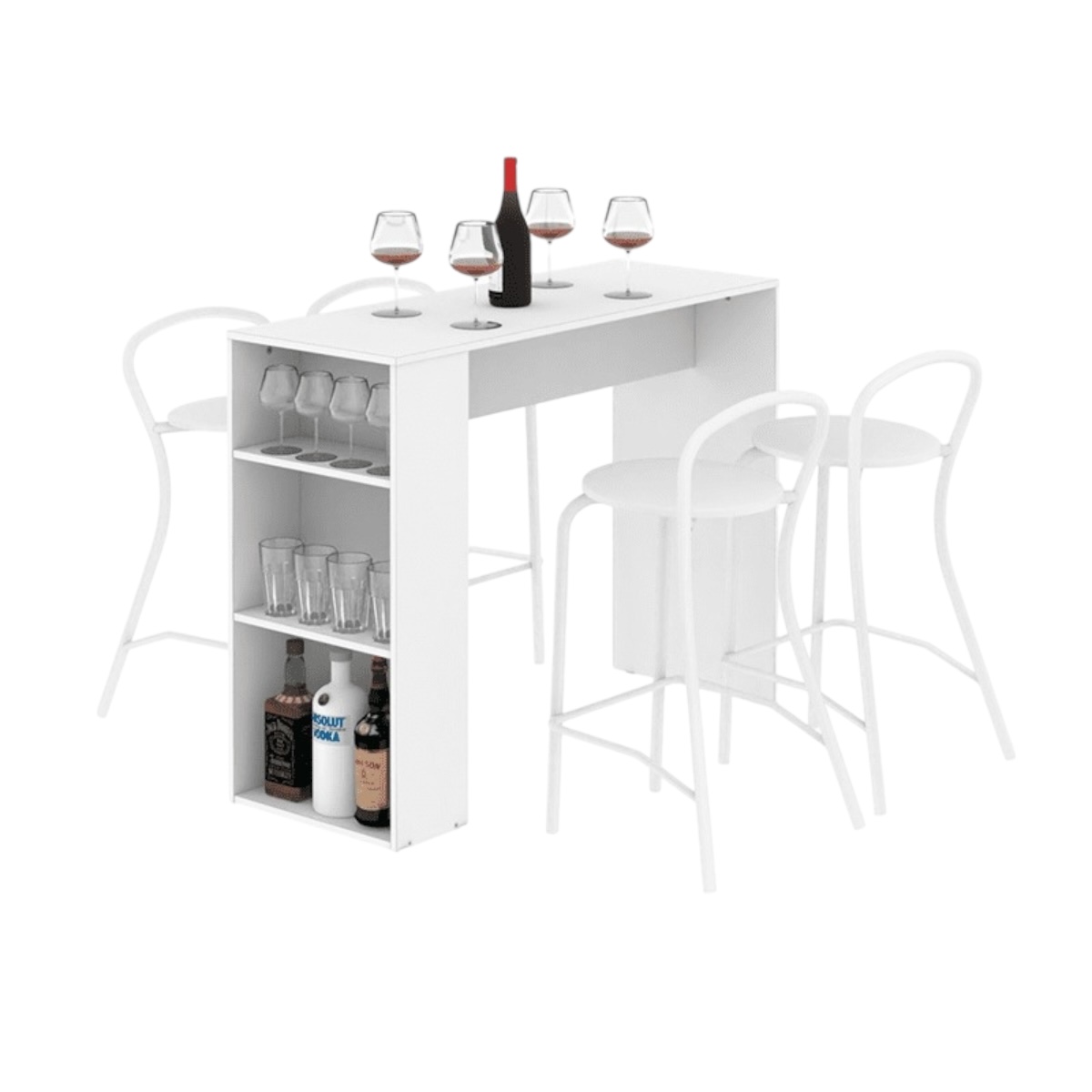 DIELFE BARRA DESAYUNADORA CON ESTANTES - Imagen 4