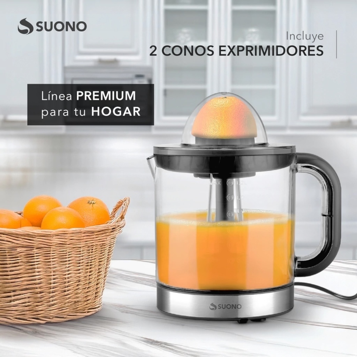 SUONO EXPRIMIDOR BASICO 1200ML 40W ACERO - Imagen 6