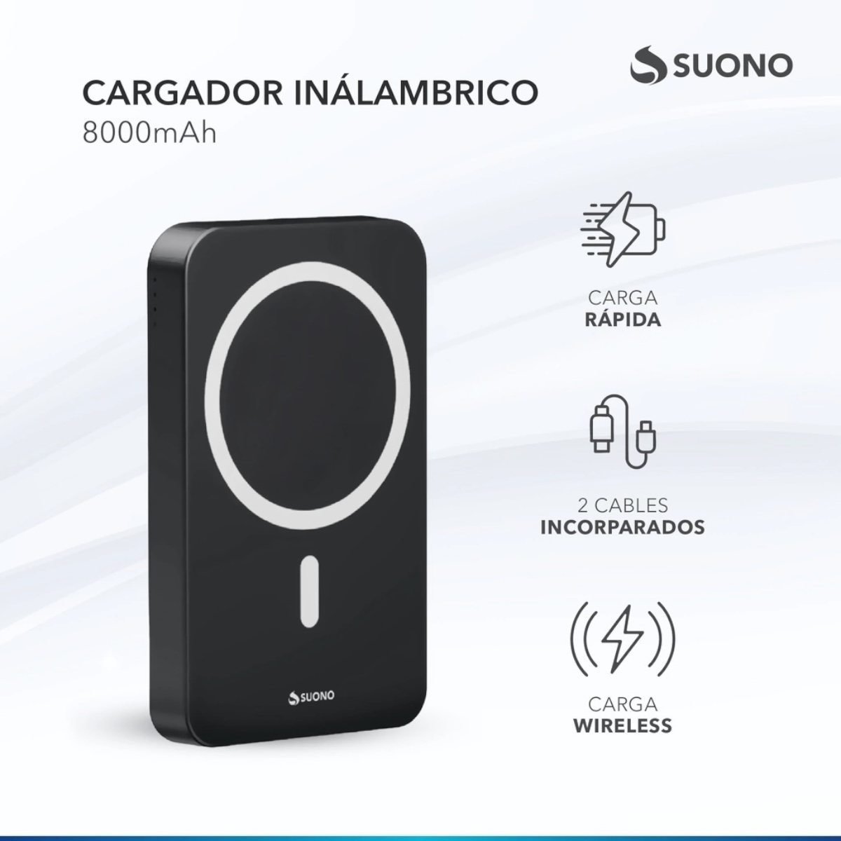 SUONO POWER BANK CARGADOR 8000 MAH - Imagen 4