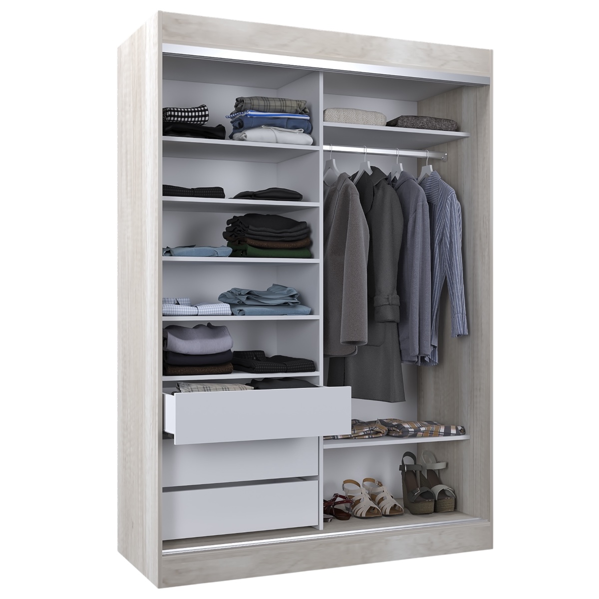 VESTIDOR 2 PUERTAS CORREDIZAS CON ESPEJO 140x200 CORSA - Imagen 4