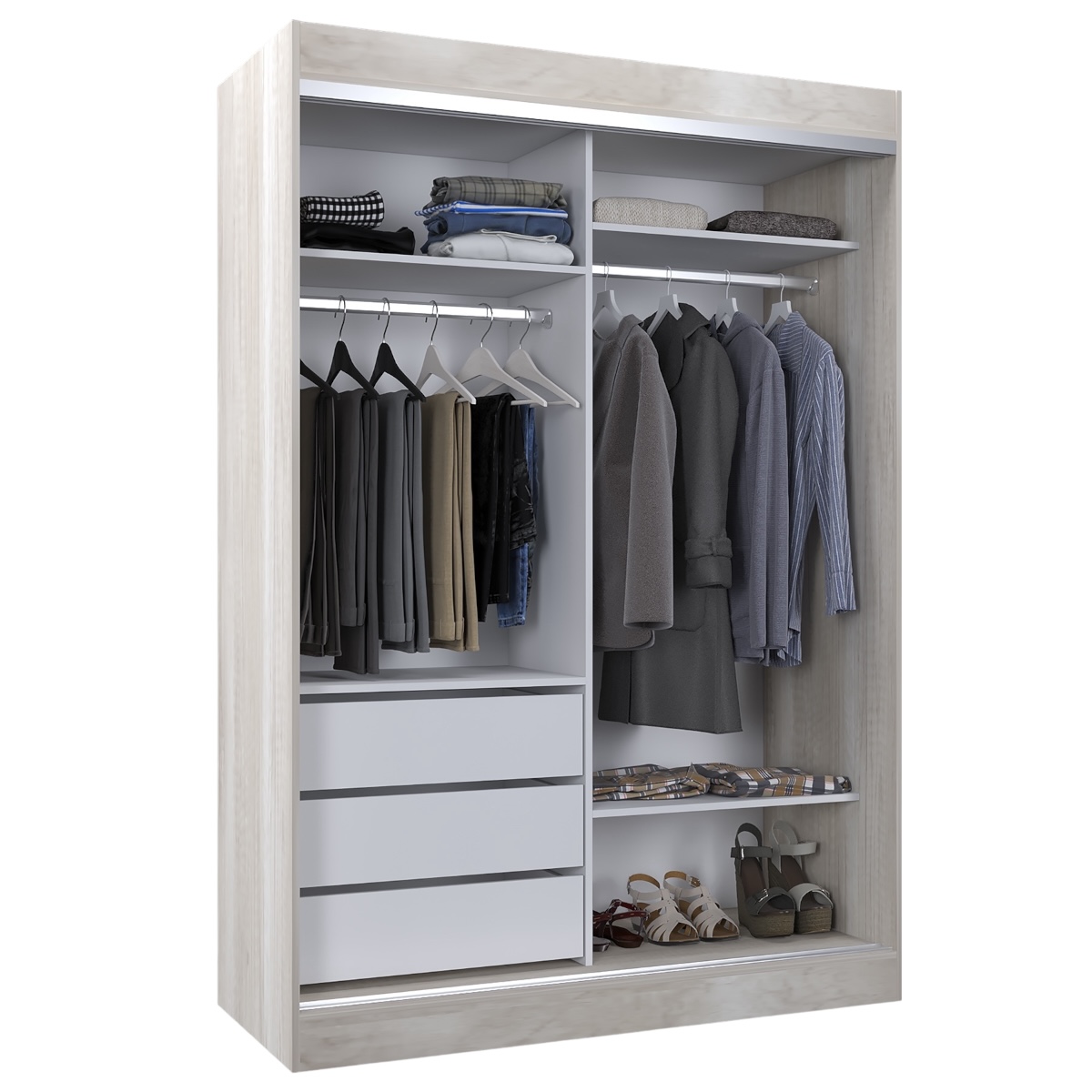 VESTIDOR 2 PUERTAS CORREDIZAS CON ESPEJO 140x200 CORSA - Imagen 3