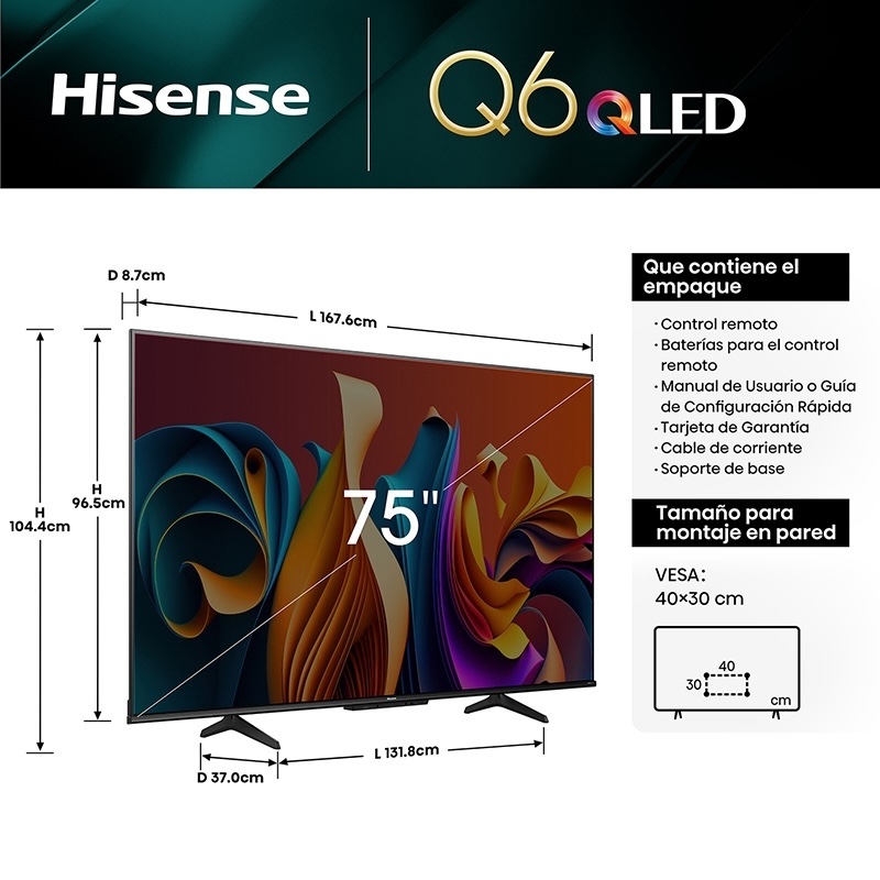 HISENSE SMART TV 75'' QLED GOOGLE - Imagen 3