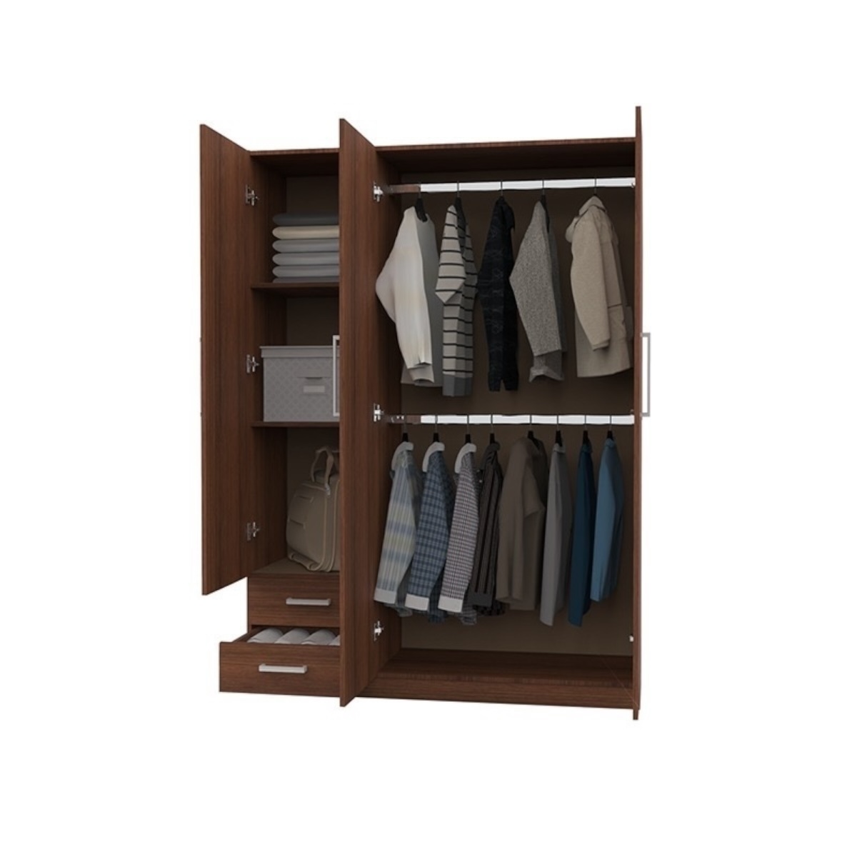 DIELFE PLACARD 3 PUERTAS DE ABRIR, ESTANTES Y 2 CAJONES PAC130 - Imagen 2