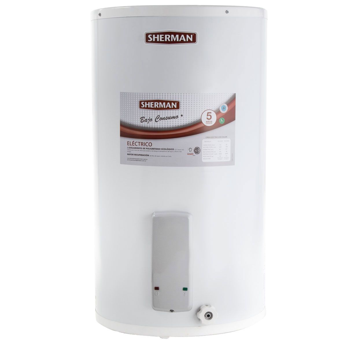 TERMOTANQUE SHERMAN 85L COLGAR ELECTRICO TECC085ESHK2