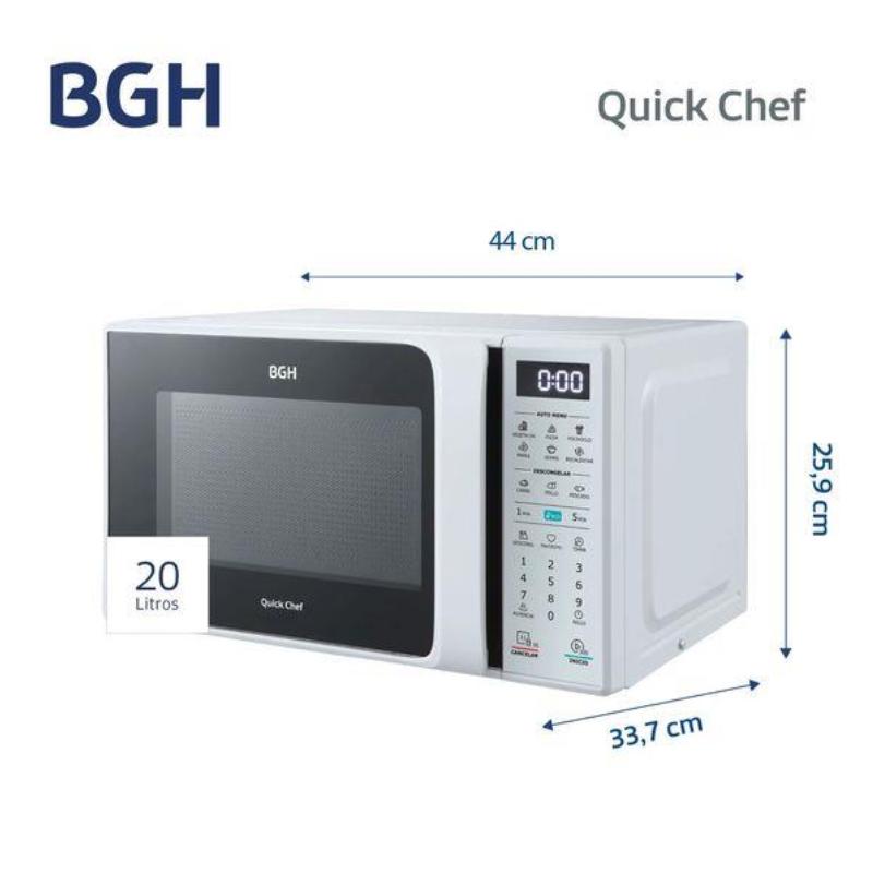 Microondas BGH B120DB20I 20 Lts Digital Blanco - Imagen 3